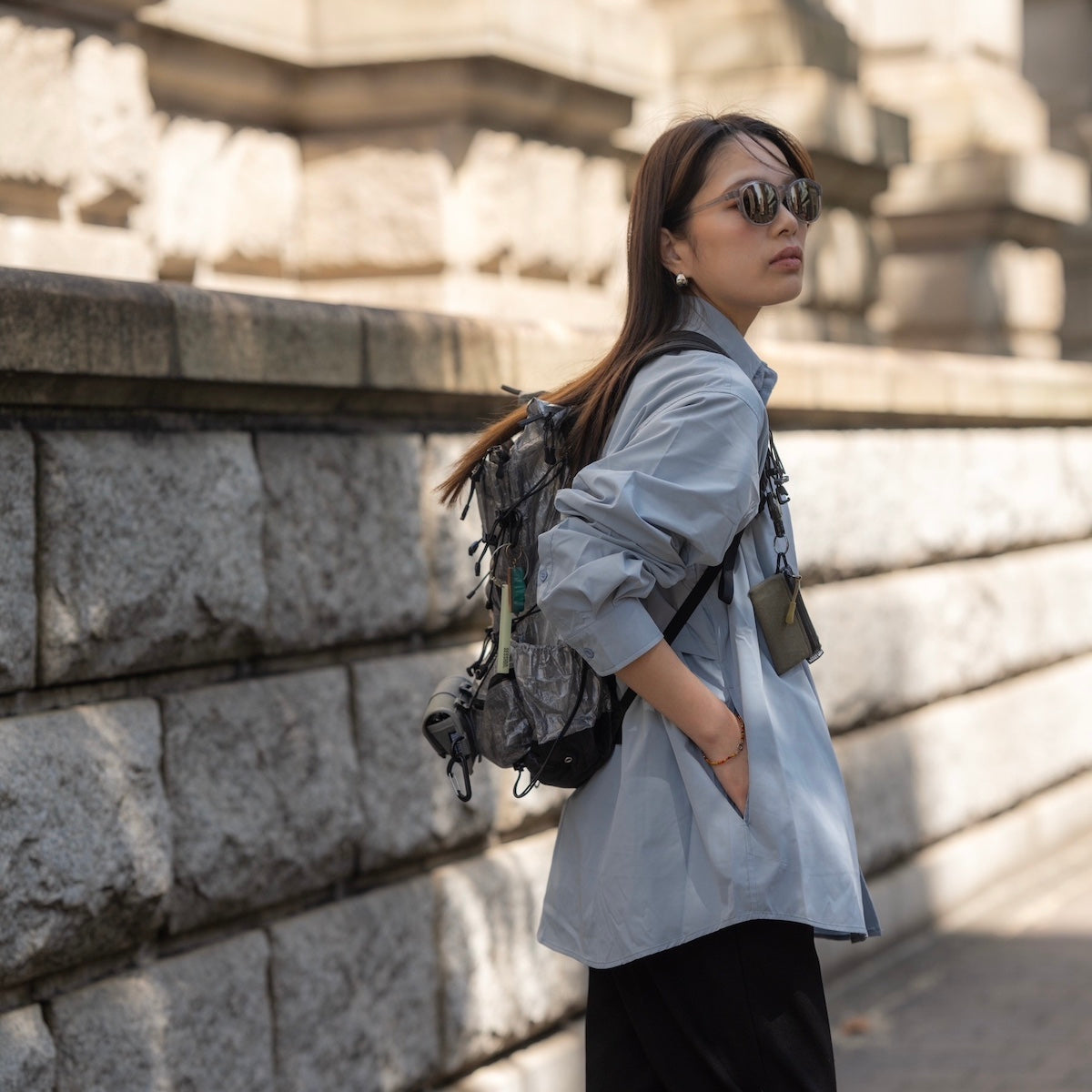 PAPERSKY × TARPtoTARP_HIKE&CAMP CAVE Typewriter Big Shirt
