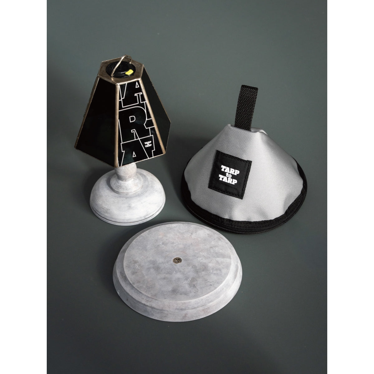 Lampup_ GLASS SHADE & WOOD STAND set　TARPtoTARP ver./ Dark Gray
