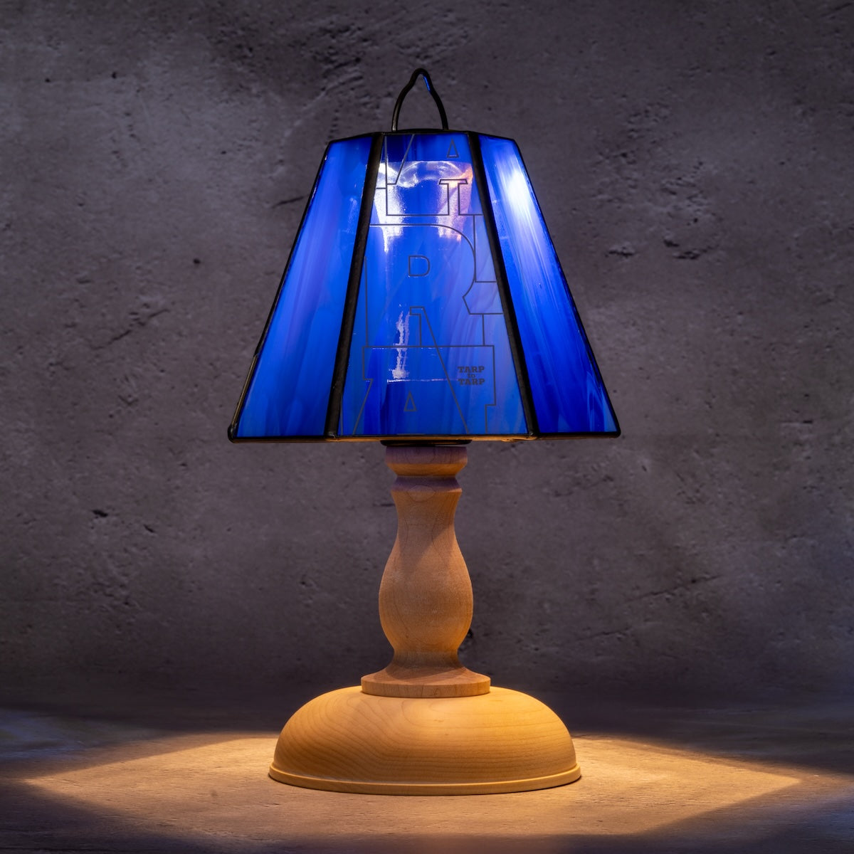 Lampup _"GLASS SHADE & WOOD STAND set TARPtoTARP YKM ブルー ver."