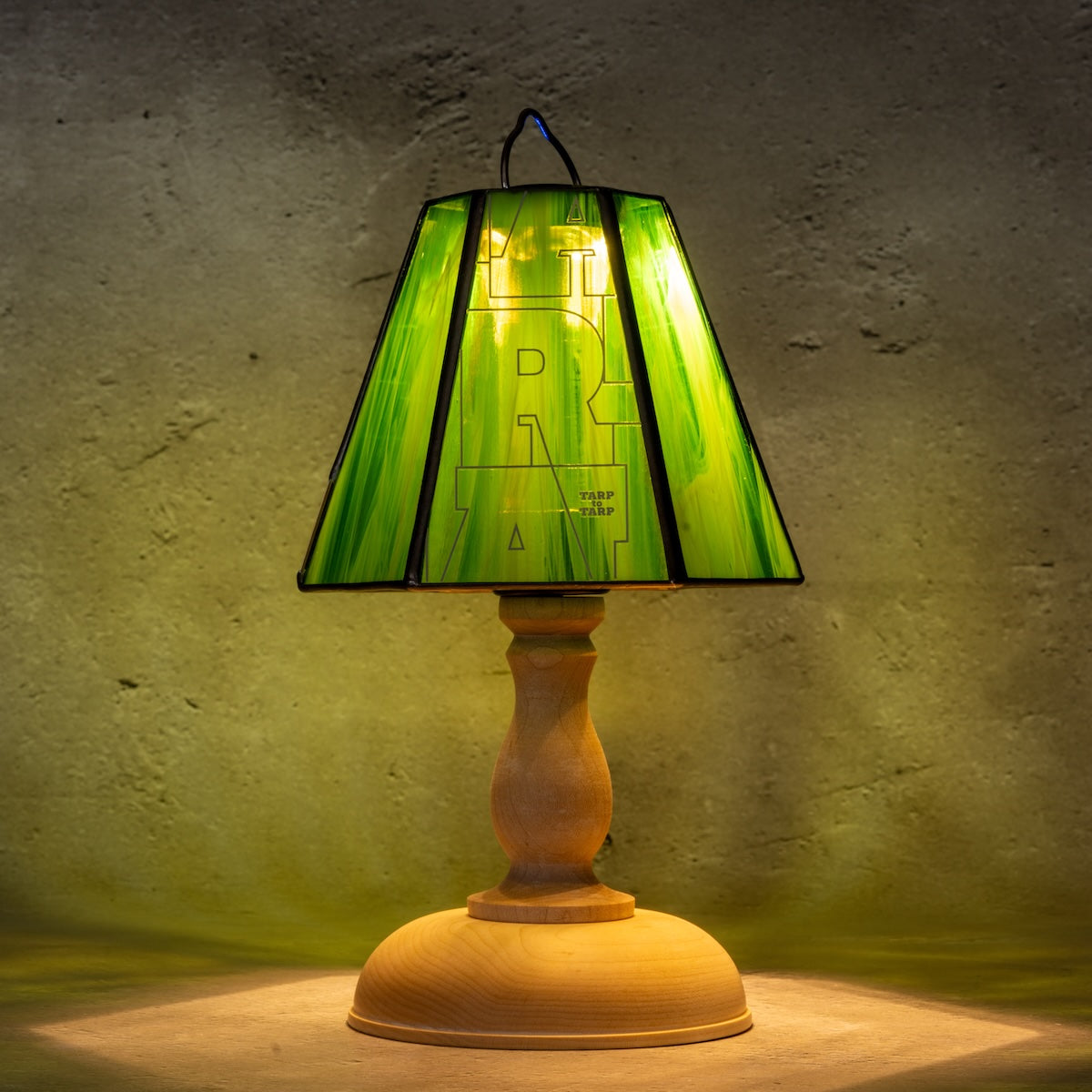 Lampup _"GLASS SHADE & WOOD STAND set TARPtoTARP OSA グリーン ver."