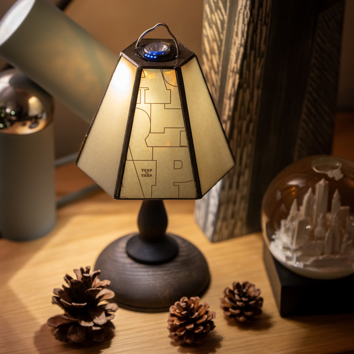 Lampup_ GLASS SHADE & WOOD STAND set　TARPtoTARP ver.　/ Light Gray