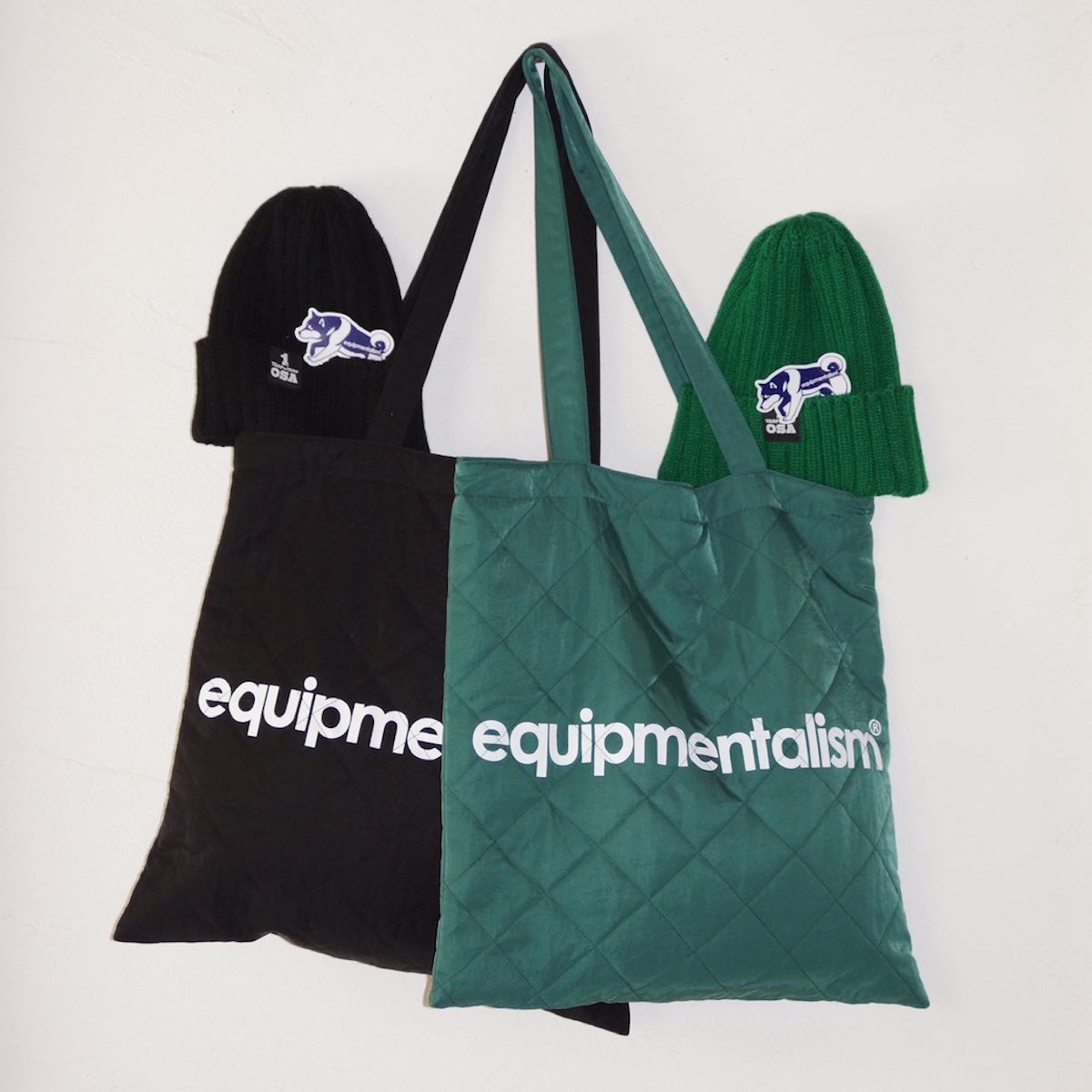 equipmentalism_TARPtoTARP × eqml  EQ quilting tote bag & AWT beanie