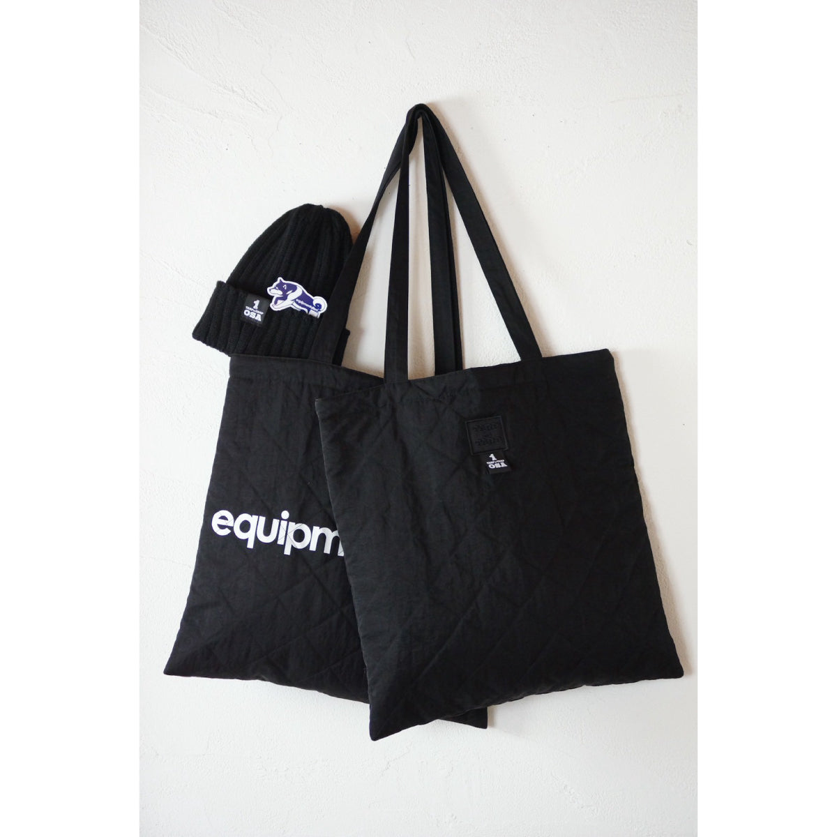 equipmentalism_TARPtoTARP × eqml  EQ quilting tote bag & AWT beanie